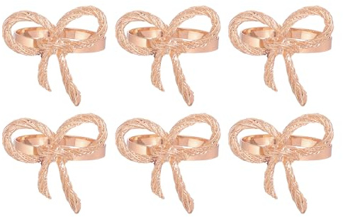 sourcing map Serviettenringe aus Metall, 18 Stück, Tisch-Serviettenhalter, Serviettenschnallen für Dekoration, Verzierung, Hochzeit, Partys, Bankett, Roségold