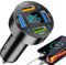 USB QC3.0 Schnellladeadapter für , 66 W, 4 Ports, 66 W, digitales LED-Display, Echtzeitüberwachung auf Batteriespannung, Monit