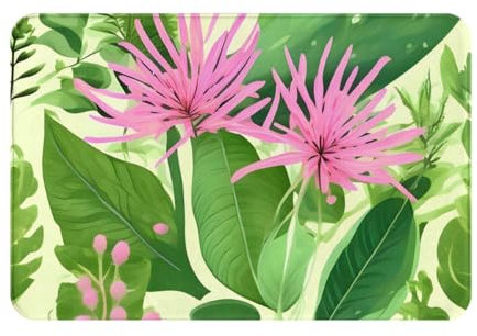 chenfandi Pink Plant Flowers Front Door Mat, 40 X 60 Cm Welcome Mat,%^ Non-Slip Front Door Mat, Indoor/Outdoor Welcome Mat