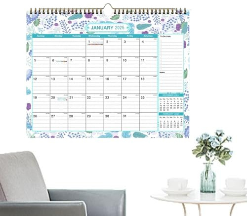 Kalender 2025, Wandkalender 2025, Wandkalender 18 Monate, Kalender 2025 mit großen Blöcken, dickem Papier, Feiertage, To-Dos und Notizen für zu Hause