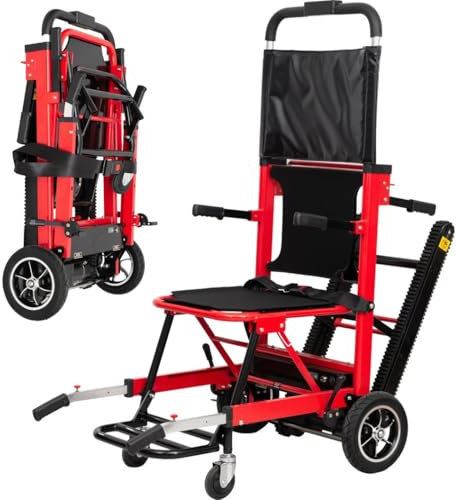 Silla Para Subir Y Bajar Escaleras Sin Esfuerzo,Salvaescaleras Eléctricas, Silla Plegable Portátil Para Escaleras,Salvaescaleras Para Personas Mayores,Aleación De Aluminio,Carga 169 Kg red