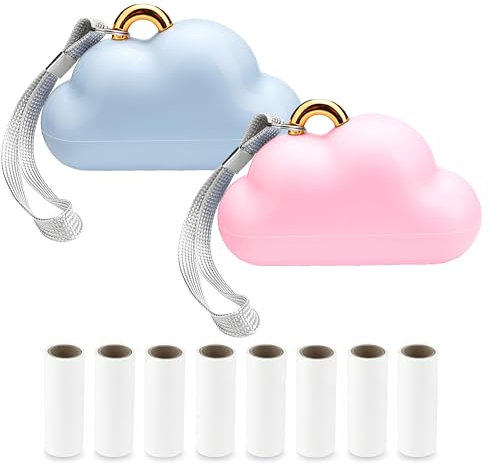 2 Rulli per Pelucchi Portatili, Rimuovi Pelucchi, Rimuovi Pelucchi Vestiti, Mini Rullo Antipelucchi da Viaggio Portatile con 6 Ricariche, Riutilizzabili, per Rimuovere i Pelucchi per Borse(Rosa e Blu)