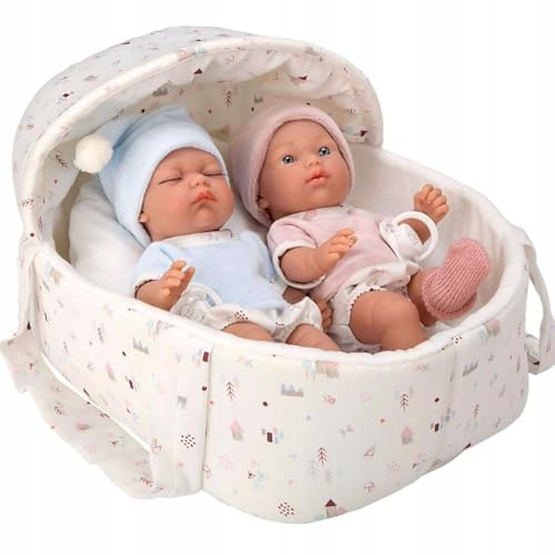 ARIAS - Bambole Elegance di 26 cm, gemelle Babis con abbigliamento e navicella abbinata, in borsa. Giocattolo per bambini di tutte le età (ARI50866)