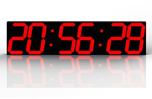 Genérico Temporizador de Intervalos de Fitness Grande para Boxeo y Gimnasio - Reloj Digital con Distancia Visual de 50 Metros, Brillo Ajustable y Formato de Hora 12/24 - Inducción Automática