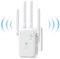 2025 Nuevo Repetidor WiFi, Amplificador Extensor WiFi con 2 Puertos ethernet, 4 Antenas, Modo Repetidor/Router/Ap, Extensor WiFi para Casa/Oficina, fácil instalación acción