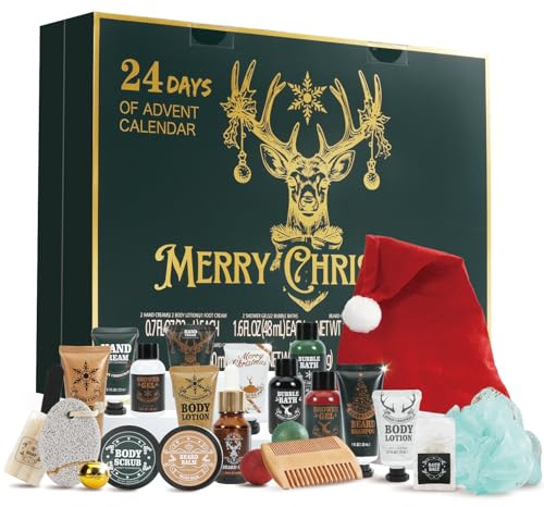 Clear Sturdy Advent Calendar Christmas Gift for Men 2025 Beard Care