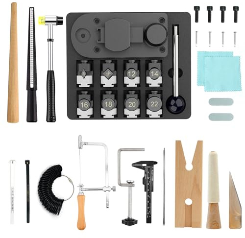 GAXPAK Ringbiegemaschinen, Ringbiegewerkzeug Schmuck Machen Werkzeuge, Löffel Ring Maker Machine Schmuckherstellung Kit mit Nylon Stirbt, Ring Mess-Set Rings Making Kit