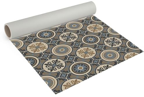 Internethandel Pfordt CV Bodenbelag Retro Fliese Boho Lagos 250x200 cm | PVC Boden für Wohnzimmer, Schlafzimmer und Flur, 2,5 mm Gesamtdicke, 0,20 mm Nutzschicht und Nutzungsklasse 22