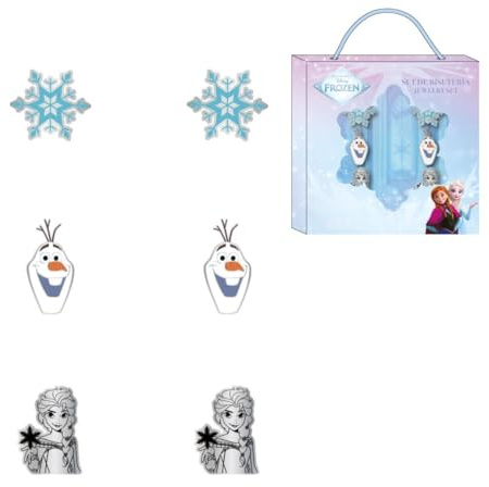 Die Eiskönigin Ohrringe Set 3 Stück für Mädchen – Die Eiskönigin Ohrringe 3 Paar Modeschmuck mit vom Film inspirierten Designs