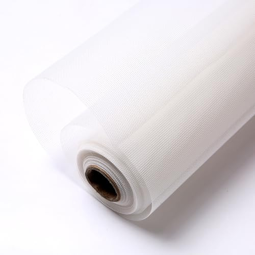 RODENET Fly Screen 95 x 251cm Insect Mesh Mosquito Net for Door & Window Screen Replacement,1.25x1.25mm Fine Mesh,Keep Bugs Out(White)