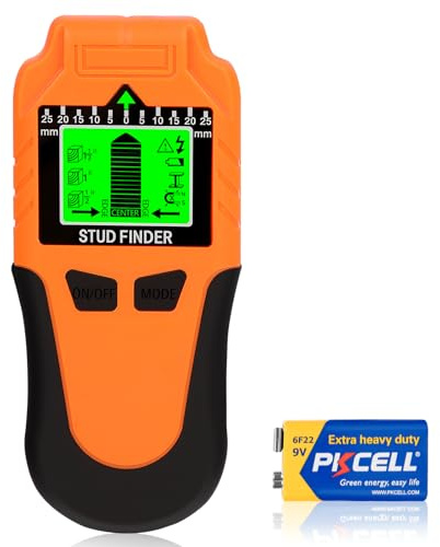 Leitungssuchgerät 6-in-1 Wandscanner – Multifunktionaler Balkenfinder mit LCD-Display & akustischem Signal, Präziser Wanddetektor für Holz, Eisenmetalle, Buntmetalle, Stromkabel und Rohre, Ortungsgerä