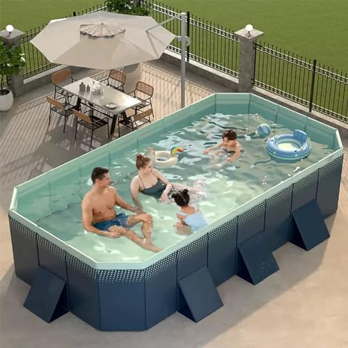 Piscina pieghevole, struttura in plastica rigida non gonfiabile, piscina fuori terra portatile per adulti - ideale per il cortile e il giardino