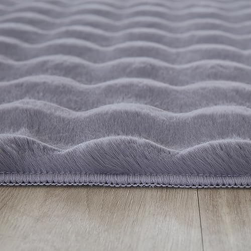 KADIMA DESIGN Schlafzimmerteppich Hochflor Unifarben Elegant Kuschelig Weich Waschbar Strapazierfähig Langlebig 25mm Flor Läufer Grau 80x250 cm Schlafzimmer Saugroboter geeignet | ALBA