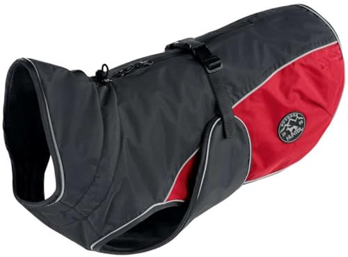 HUNTER Hundemantel UPPSALA COZY, Farbe: anthrazit/rot, wasser- und windabweisend, wärmendes Innenfutter, reflektierend, optimaler Komfort, waschbar bei 30 °C, für kalte Tage, Größe: 40