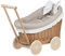 e-wicker24 Poussette en Osier, Landau pour poupée, nacelle pour Jouets, poignée et Roues en Bois (Naturel, Beige)