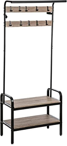 5five - garderobenschrank 2 Regale jano Holz schwarz