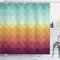 ABAKUHAUS Indie Duschvorhang, Zusammenfassung Karierten Pastell, Stoffliches Gewebe Badezimmerdekorationsset mit Haken, 175 x 220 cm, Türkis Ringelblume