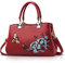 NICOLE&DORIS Handtaschen Damen Mode Schultertasche Geldbörse Retro Umhängetasche Frau Tote Stickerei Wein rote Biene