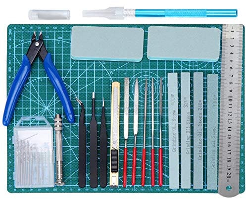 Aussel 22PCS Gundam Model Tools Kit, Model Basic Tools Craft Set, Hobby Building Craft Set for Basic Model Building Repairing and Fixing