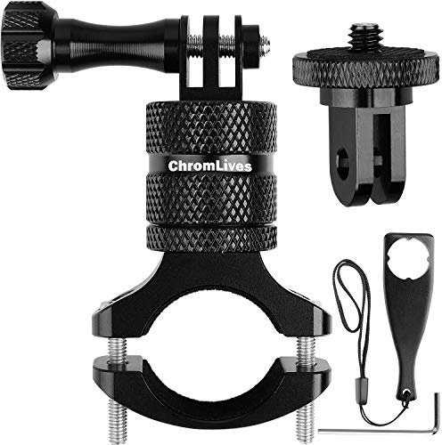 Bike Mount Compatible with Gopro,ChromLives Aluminum Handlebar Mount with 360 Degree Rotation, Camera Bike Mount for Mountain Bicycle/Motorcycle Compatible with Gopro Hero 9/8/7/6/5,Action Camera,Osmo