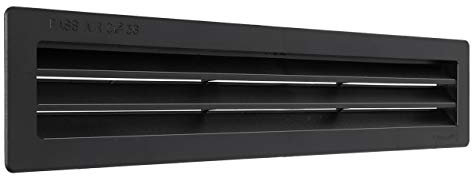 La Ventilazione P30306N Griglia Rettangolare in Plastica Nera da Incasso. Dimensioni 305x60 mm, Nero