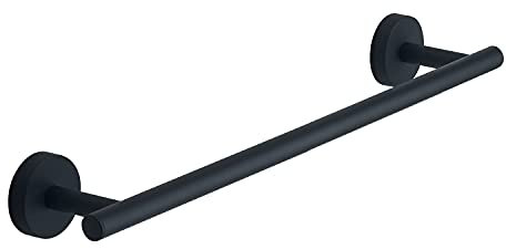 Gedy G-Osaka Porta Asciugamani CM.35, Colore Nero, Componenti in Cromall®, Acciaio Inox e contenitori in Vetro Satinato, Garanzia 10 Anni, Misure 5 x 35 x 7,6 CM e Peso 0,234 kg, Design R&S