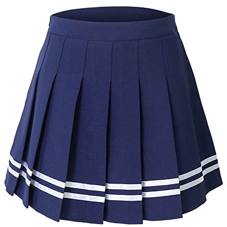 Hoerev Damen Mädchen Faltenrock Skirt Tennisrock Tennis Rock,40,XL