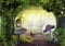 decomonkey Fototapete Kinderzimmer 450x315 cm XL Tapete Fototapeten Vlies Tapeten Vliestapete Wandtapete moderne Wandbild Wand Schlafzimmer Wohnzimmer Wald Tiere Fabel Baum