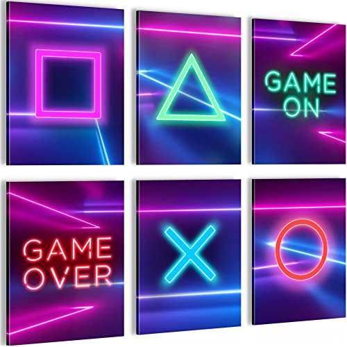 Novart Wandbilder - KEIN EXTRA RAHMEN BENÖTIGT - Kinderzimmer Junge Teenager - Bilder Modern Gaming Spielkonsole - Bunt - N002665c