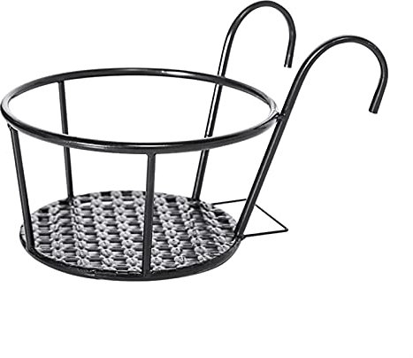 YUHUAWF Blumenständer Hängende Art Vielseitige Metallpflanzen Stehen Pflanze Regal Rack for Balkon Blumenständer Grün Hängende Orchidee Hängende Korb für den Balkon Rasenfliod (Color : Black)