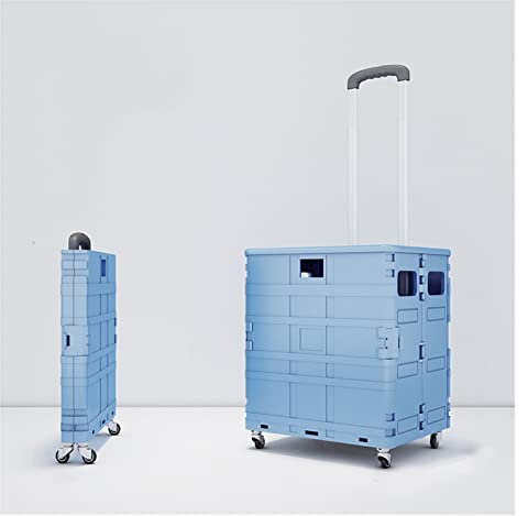 ASDFGHT Treppen Transportkarre Einkaufstrolley，Vergrößerte Stumme Reifen, Multi Speed Hebel, 75L Großes Fassungsvermögen, Schnelles Zusammenklappen in 5 Sekunden (Color : Blu, Size : B)