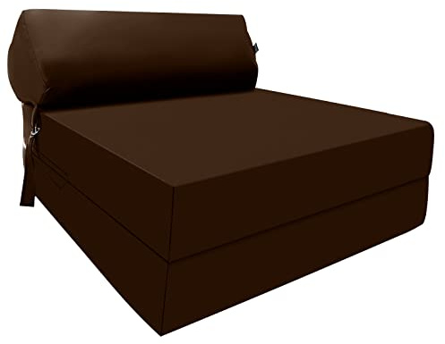 Fold Out Z Bed Chair Sofa Lightweight Bed Futon Supreme Quality Foam for Adult and Kids Lounger Mattress Ergonomically Designed Single Mattress Zbed (Chocolate)