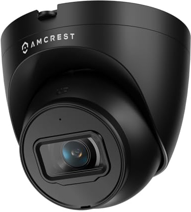 Amcrest 5MP Turret POE Kamera, UltraHD Outdoor IP Kamera POE mit Mic/Audio, 5-Megapixel Security Überwachungskameras, 29.9 m NightVision, 132° FOV, IP67, MicroSD (256GB) Schwarz IP5M-T1179EB-AI-V3