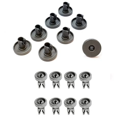 Place4parts Dishwasher Wheels Full Set for Zanussi ZSF6126, ZSF6128G, ZSF6066S Upper & Lower, Top and Bottom