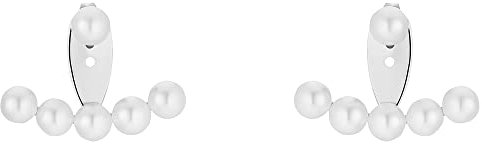 Heideman Ohrringe Frida Damen aus Edelstahl silber farbend poliert Ohrstecker für Frauen mit Perle weiss