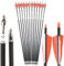 SHARROW 32 Zoll Carbon Pfeile für Bogenschießen Spine 500 Carbonpfeile Jagd Bogen Pfeile Jagdpfeile mit 4 Zoll Natürliche Federn für Pfeil Und Bogen Recurvebogen Compoundbogen (Orange, 12P)