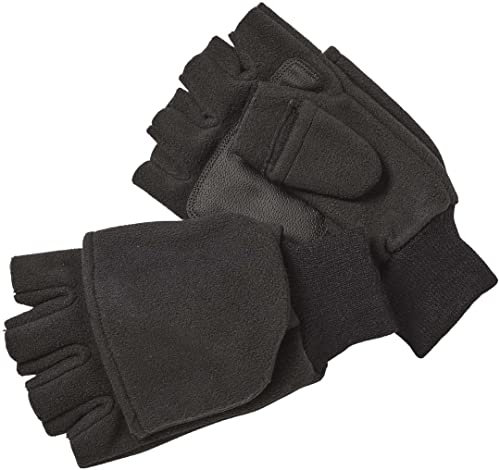 Kinetic Wind Stop Fold Over Mitt Wind Stop - Warmer Fleece-Handschuh M - XL Angelhandschuh (M, Black)