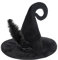 NICEYEA Hexenhut Zauberer Hut Schwarz Gebogene Ecke Roseblumen Karnevalshut Breite Krempe Wollemütze Halloween Cosplay Party Maskerade Zauberermütze Filzhut Spitz-Hut Kopfbedeckung Kappe Fancy Kostüm