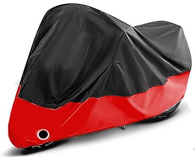 Speziell Motorradabdeckung, für B&MW R 1200 GS R 1200 ADV 190T Motorrad Abdeckplane Winterfest Regen Staub Kälte UV-Schutz Breathable Mit Schlüsselloch,BlackRed