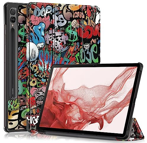 TOPCASE Custodia per Samsung Galaxy Tab S9 FE Plus 12.4 (SM-X610/X616)/Tab S9 Plus 12.4 Inch 2023 (X810/X816B/X818U),Ultra Sottile Custodia con supporto funzione e Auto-Sonno/Stella, verniciata