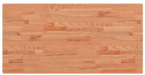 vidaXL Waschtischplatte, Multifunktional Arbeitsplatte mit 4 abgerundeten Ecken, Waschtischkonsole Tischplatte für Badezimmer, Holzplatte Platte Badmöbel, 100x50x2,5 cm Massivholz Buche