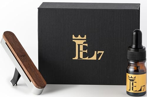 LE7 Autoduft I Auto Parfüm I Auto Lufterfrischer I Autoparfum I Bis 6 Monate Haltbarkeit I Parfüme mit luxuriöser Halterung I 5ml Premium duftöl (Königliches Oud, Silber)
