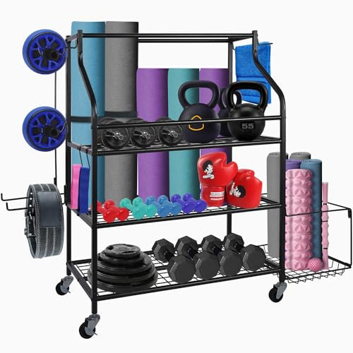 Hantelständer, Hantelständer für Zuhause, Fitnessstudio, Yogamattenhalter, Kugelhantelständer, Kniebeugenständer, Fitnessgeräte für Zuhause, Fitnessstudio, Aufbewahrung, Hantelständer, Schwarz