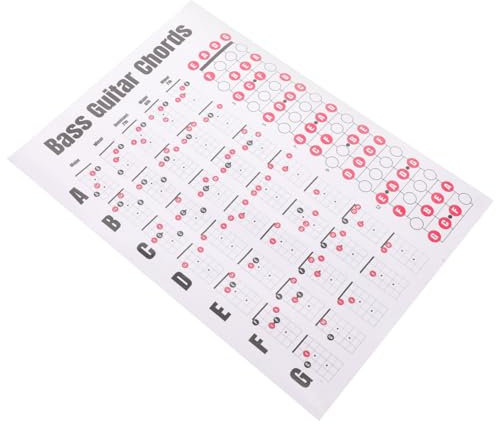 UPKOCH Bassgitarre Lernposter Chord Chart Für Anfänger Matte Inklusive Gängiger Akkorddiagramme Für Selbstständiges Lernen
