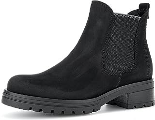 Gabor Damen Chelsea Boots, Frauen Stiefeletten,Moderate Mehrweite (G),uebergangsstiefel,Schlupfstiefel,flach,schwarz (Micro),37.5 EU / 4.5 UK