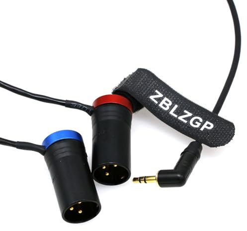 ZBLZGP Câble audio TA3M XLR 3 broches mâle vers 3,5 mm TRS Y câble pour appareils photo Canon EOS C70 6K Pro RØDE sans fil GO II sortie sans fil double canal