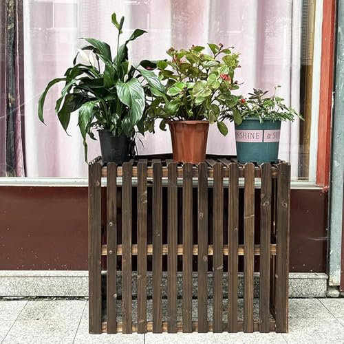 Cubierta de aire acondicionado de balcón de madera maciza cubierta de protección de aire acondicionado al aire libre cubierta de protección de privacidad eléctrica de bomba de calor,85X35X75CM