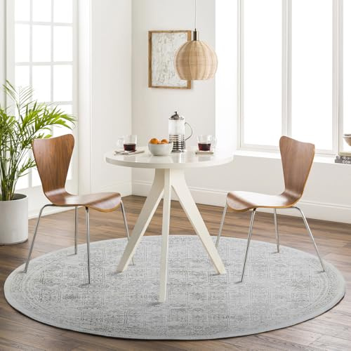 Livabliss Vicky Marrakech Vintage Round, Living Room – 160 cm, Grey & Cream
