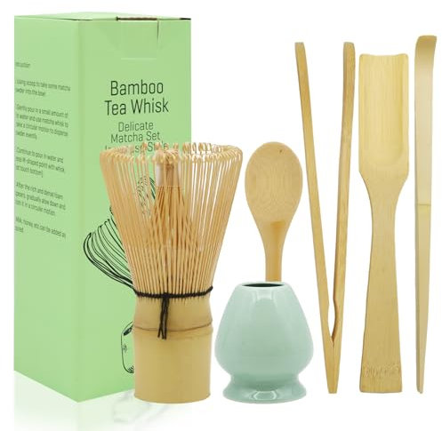 VEGCOO 6 Pcs Bamboo Matcha Whisk Set, Matcha Making Tools for Tea House & Ceremony