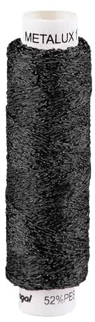 maDDma ® Metallgarn, Schwarz, 100m, 0,2mm, Polyester-Mischung